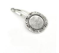 THAYLA 50 * 20MM 30pcs Round Metal Hair Clips Tray Hair Barrettes Tray Hair Bobby Pins With Blank Tray Round Bezel Settings Trays for Hair Pin
