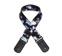 THAYLA 55MM Wide Red Crane Guitar Strap Acoustic Shoulder Strap & Leather Ends Locks Rapes For Electric Guitars Bass Length Adjustable 90-150cm