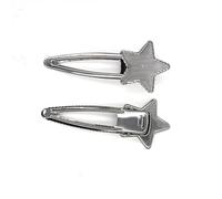 THAYLA 73 * 30MM 50pcs Star Metal Hair Clips Tray Hair Barrettes Tray Hair Bobby Pins With Blank Tray Round Bezel Settings Trays for Hair Pin