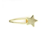 THAYLA 73 * 30MM 50pcs Star Metal Hair Clips Tray Hair Barrettes Tray Hair Bobby Pins With Blank Tray Round Bezel Settings Trays for Hair Pin