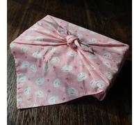 THAYLA Navy Stripe Printed Fabric Wrapping Cloth, 80x80CM, Reusable Cotton Gift Wrap Sheet, Japanese Style Gift Packaging, 1 or 2 Pieces Available (pink, 80 * 80cm 2PCS)