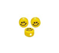 THAYLA Punk Yellow Smiley Porcelain Bead 20PCS 16 * 10MM Handmade Ceramic Beads Loose Spacer Beads for Jewelry Making Bracelet Craft Making
