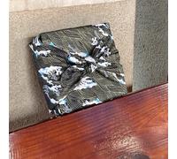 THAYLA Reusable Cotton Gift Wrap Cloth, 50-90CM Japanese Style Black Fabric Wrapping Sheet for Eco-Friendly Gift Packaging, Hot Stamping Design (black, 70×70cm)