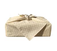 THAYLA Reusable Japanese Wrapping Cloth, 50/70cm Beige Wave Fabric Gift Wrap Sheet, Eco-Friendly Cotton fascia for Gifts and Home Decor, Set of 1 or 2 Pieces (70 * 70cm, 1 pc)