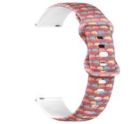 THAZEE 22mm Quick Release Soft Sillicone Sports Watch Band (Cute Colorful Rats) Replacement Rubber Strap Bracelet for Women, Men