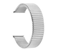 THBGTCNQ 12mm 14mm 16mm 18mm 20mm Stainless Steel Elastic Stretch Strap Metal Expansion Silver Gold Watch Band Wristband Bracelet with Tool(Silver,16mm)