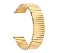 THBGTCNQ 12mm 14mm 16mm 18mm 20mm Stainless Steel Elastic Stretch Strap Metal Expansion Silver Gold Watch Band Wristband Bracelet with Tool(Gold,18mm)