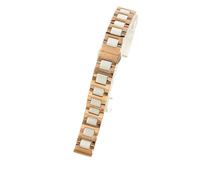 THBGTCNQ Ceramic Stainless Steel Watch Band Quick Release Metal Folding Buckle Universal Wristband(Rose gold white,20mm)
