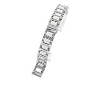 THBGTCNQ Ceramic Stainless Steel Watch Band Quick Release Metal Folding Buckle Universal Wristband(Silver white,17mm)