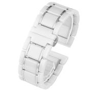 THBGTCNQ Ceramic Stainless Steel Watch Strap 20mm 22mm Men's Women's Quick-release Universal Replacement Wristband Suitable for Traditional Watches(White X silver,20mm)