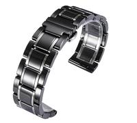 THBGTCNQ Ceramic Watch Band Quick-release Design Stainless Steel Folding Clasp Unisex Replacement Wristband(Black silver,14mm)