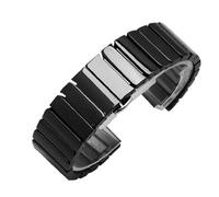 THBGTCNQ Ceramic Watch Band, Quick-Release Stainless Steel Universal Watch Strap(Black,24mm)