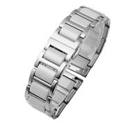 THBGTCNQ Ceramic Watch Band, Quick-Release Stainless Steel Universal Watch Strap(Silver White,18mm)