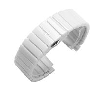 THBGTCNQ Ceramic Watch Band, Quick-Release Stainless Steel Universal Watch Strap(White,20mm)