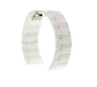 THBGTCNQ Ceramic Watch Strap Quick-release Stainless Steel Folding Buckle Replacement Wristband(White,16mm)