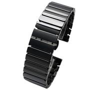 THBGTCNQ Ceramic Watch Strap Stainless Steel Folding Buckle Universal Quick-release Wrist Strap(Black B,22mm)