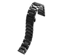 THBGTCNQ Ceramic Watch Strap Stainless Steel Folding Buckle Universal Quick-release Wrist Strap(Black A,18mm)
