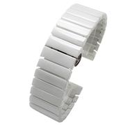 THBGTCNQ Ceramic Watch Strap Stainless Steel Folding Buckle Universal Quick-release Wrist Strap(White B,18mm)