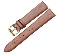 THBGTCNQ Leather Watch Strap Stainless Steel Buckle Comfortable Durable Universal Band(Brown,15mm)
