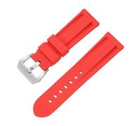THBGTCNQ Silicone Strap Rubber Quick-Release Watch Band Stainless Steel Clasp Unisex(Red,24MM)