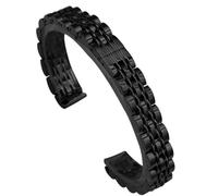 THBGTCNQ Stainless Steel Metal Watch Band Women's Universal Replacement Wristband(Black_13mm)