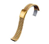 THBGTCNQ Stainless Steel Watch Band 10mm 12mm 14mm 16mm Universal Metal Watch Band for Smart Watch Quartz Watch Men Women Silver Gold Bracelet(Gold,12mm)