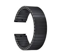 THBGTCNQ Stainless Steel Watch Band Elastic Stretchable Watch Band Metal Wristband(Black,20mm-L)
