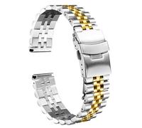 THBGTCNQ Stainless Steel Watch Band For 18-30mm Solid Metal Fashion Steel Strap(Middle gold,19mm)