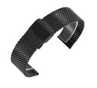 THBGTCNQ Stainless Steel Woven Mesh Watch Strap 18mm 20mm 22mm Universal Mesh Watch Strap Adjustable Length Watch Accessories(Black,20mm)