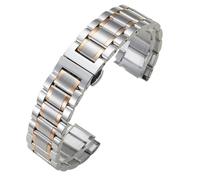 THBGTCNQ Watch Band, Stainless Steel Watch Strap, Universal, With Curved Interface(Silver rose gold,22mm)