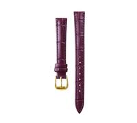 THBGTCNQ Women's Leather Watch Strap Stainless Steel Buckle Quick Release Design Universal Band(Purple-Gold,12MM)