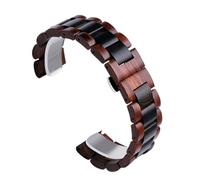 THBGTCNQ Wooden Watch Strap 20mm 22mm Replacement Wood Bracelet Quick Release Strap for Smart Watch Traditional Watch Unisex Wristband(Red Black,20mm)