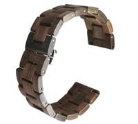 THBGTCNQ Wooden Watch Strap, Quick-Release, Stainless Steel Folding Clasp, Universal Replacement Wrist Band(A,23mm)