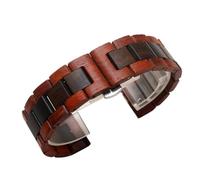 THBGTCNQ Wooden Watch Straps for Men Women Replacement Wristbands Quick release Bracelets 20mm 22mm Suitable for Smart Watches Traditional Watches(Red Black,22mm)