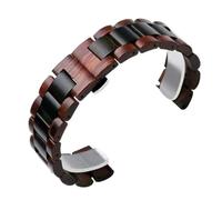 THBGTCNQ Wooden Watch Straps Unisex Replacement Wristbands Quick Release Stainless Steel Folding Buckle Watch Band(Red Black,20mm)