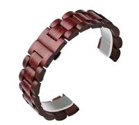 THBGTCNQ Wooden Watch Straps Unisex Replacement Wristbands Quick Release Stainless Steel Folding Buckle Watch Band(Red,22mm)