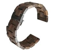 THBGTCNQ Wooden Watch Straps Unisex Replacement Wristbands Quick Release Stainless Steel Folding Buckle Watch Band(A,21mm)