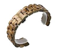 THBGTCNQ Wooden Watch Straps Unisex Replacement Wristbands Quick Release Stainless Steel Folding Buckle Watch Band(Brown,23mm)
