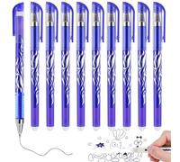 Thboxes 10 Pcs Erasable Pens,0.5 mm Rub out Pens with Rubbers on the End,Blue Ink Friction Pens for Homework Office Notes Kids Adults Writing Drawing Stationery Supplies,School Gifts for Teacher