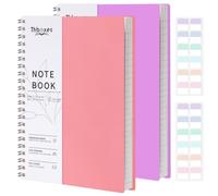 Thboxes 2 Pack A4 Spiral Notebook, 200 Sheets College Ruled Notepad Wirebound Notebook, 100GSM Thick Paper for Women Men Office School, PVC Hardcover, 21.5 x 28.7cm (Pink & Purple)