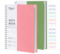 Thboxes 2 Pack A4 Spiral Notebook, 400 Pages College Ruled Notepad Wirebound Notebook, 100GSM Thick Paper for Women Men Office School, PVC Hardcover, 21.5 x 28.7cm (Pink & Green)