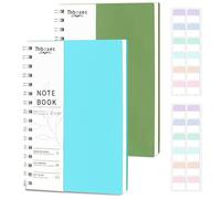 Thboxes 2 Pack A5 Spiral Notebook, 200 Sheets Notepad Wirebound Notebook, 100GSM Thick Paper for Women Men Office School, PVC Hardcover, 14.5 X 21 cm (Blue & Green)