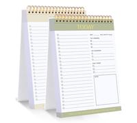 Thboxes 2 Pack To Do List Notepad, Undated Daily Planner Notebook A5 Spiral 104 Sheets Task Planner with Schedule Checklist for Work School Home, 21 X 14 cm