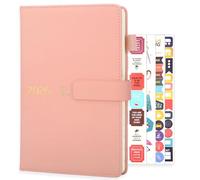 Thboxes 2026 Diary A5 Page A Day, 12 Month Full Year Daily Planner from Jan. 2026 to Dec. 2026, Hardcover Organiser Journal Notebook with 4pcs Stickers for School Home Office, 21×14 cm (Pink)