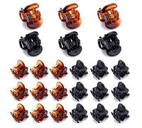 Thboxes 24 Mini Hair Clips, Black & Brown, 1.3 x 1.5 Cm