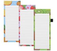 Thboxes 3 Pack Magnetic Shopping List Pad for Fridge, Fruit Style, 21 X 9cm