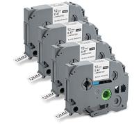 Thboxes 4 Pack Compatible with TZe-231 and Brother P-Touch Label Printer Tape 12mm Self-Adhesive Label Maker Tape for PT-H100LB/H105/H107B/D210/E110/D400/D600VP/1000/1010/1280, Black on White