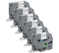 Thboxes 6 Pack Compatible with TZe-231 and Brother P-Touch Label Printer Tape 12mm Self-Adhesive Label Maker Tape for PT-H100LB/H105/H107B/D210/E110/D400/D600VP/1000/1010/1280, Black on White