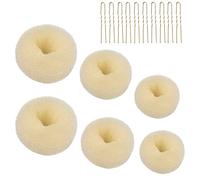Thboxes 6 Pcs Hair Donut Hair Doughnut Bun Doughnut Blonde Donut Bun Rings Bun Maker Set with 20 Pcs U-Shaped Hair Pins for Girls Kids and Women