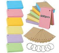 Thboxes 600 PCS Flash Cards, 3x5 Inch (12.7x7.6cm) Ruled Index Cards